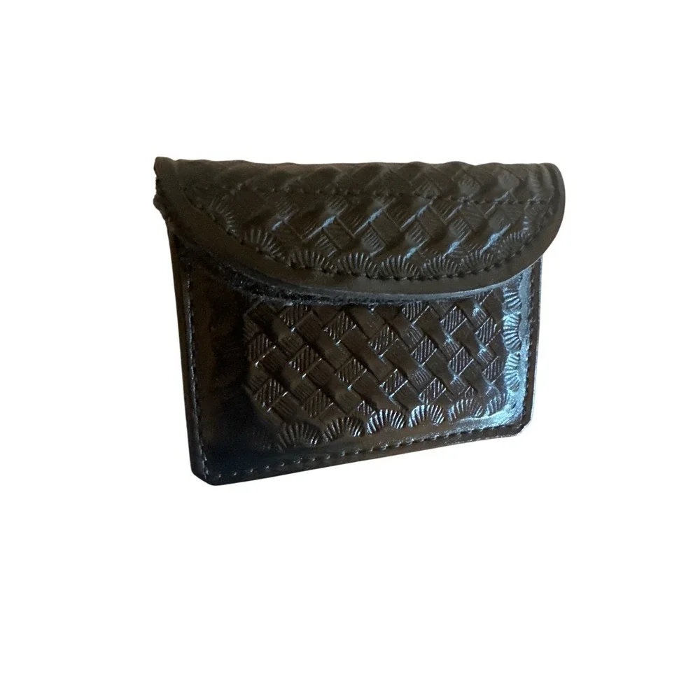 Vintage Don Hume Leather Black Coin Pouch‎ Hook Loop Closure Belt Slide